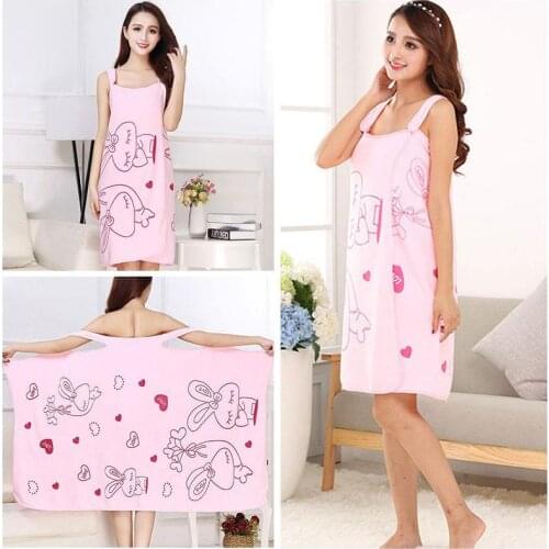 Bath Towel Beach Towel Women Fast Drying Rabbit Wearable Bath Wrap Towel Bathrobe Shower Beach Spa Body Towel