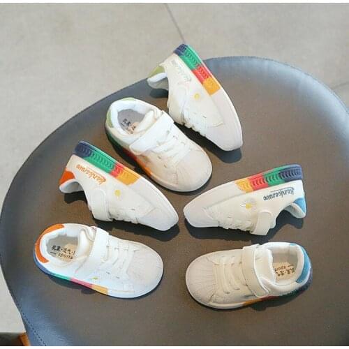 Children Shoes Girls Boys Sneakers Shoes Antislip Soft Bottom Comfortable Kids Sneakers Toddler Casual Flat Sports White Shoes