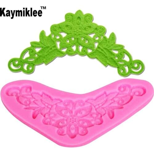 F1223 Flower Lace Border Silicone Mold Fondant Mould Cake Decorating Tools Chocolate Gumpaste Mold, Sugarcraft, Chocolate Mold