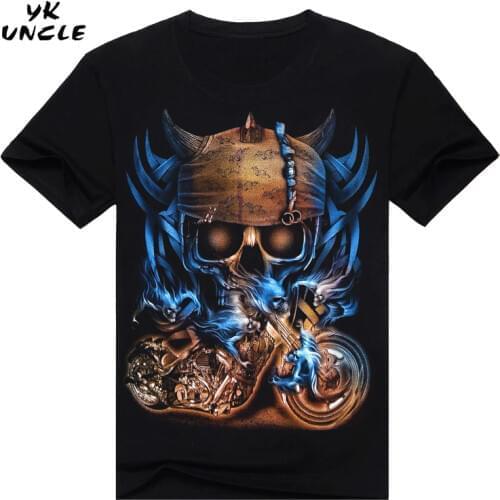 Hip Hop T shirt Men Tshirt T-shirt 3D Sickle Skulls Motorcycle Shackle Printed Casual-shirt Mens Casual Clothes Tee 3XL,YK UNCLE