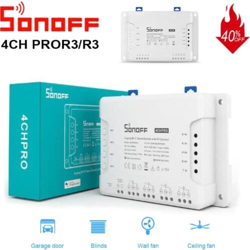 SONOFF 4CH R3/PRO R3 Wifi Light Switch Remote 433 Mhz RF Smart Home Controller 4 Channel Intelligent Wireless Switch Module