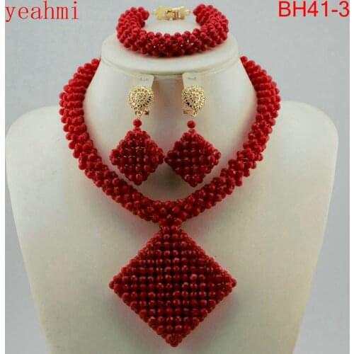 African Wedding Coral Beads Jewelry Set African Beads Jewelry Sets Nigerian Wedding Jewelry Free Shipping BH41-1