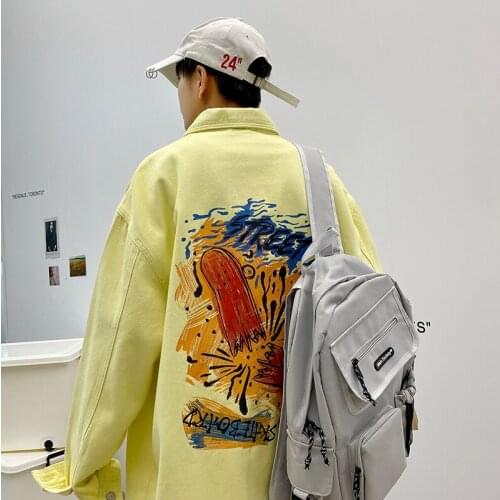 Mens Oversized Vintage Denim Jackets Fashion Western Men Casual Loose Outer Wear 2021 Spring New Korean Mens Hip Hop Jackets