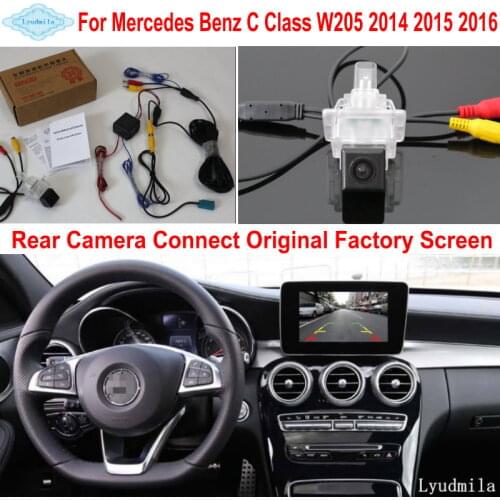 Lyudmila For Mercedes Benz C W205 2014 2015 2016 RCA & Original Screen Compatible Car Rear View Camera / Back Up Reverse Camera