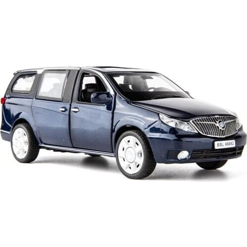 1:32 Buick GL8 Metal Diecast Vehicles Model with Lights Sounds Function Pull-back Car Toy Collections