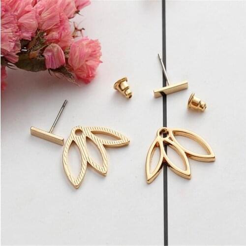 Fashion Hollow Lotus Flower Earrings, Womens Simple Button Earring