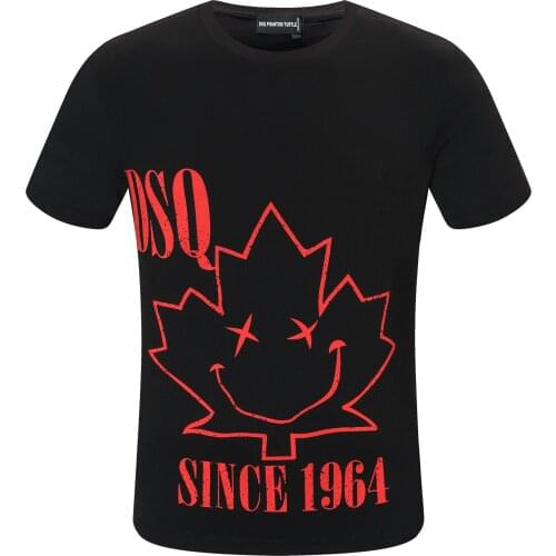 DSQ PHANTOM TURTLE Mens Short Sleeve Logo Series Graphic T-Shirt Men Fashion Print Cotton Tees Breathable Quality Tops D80902