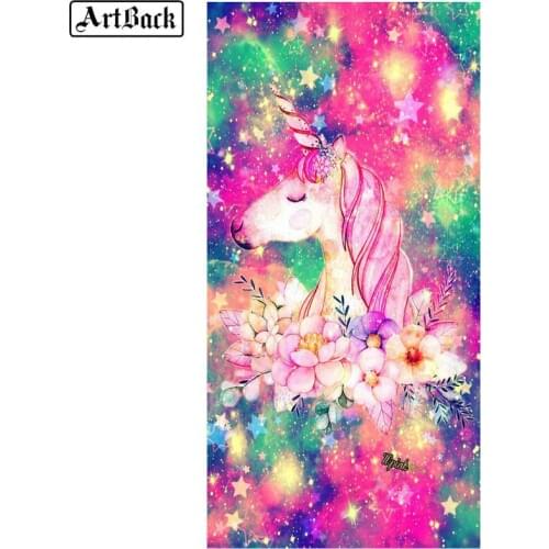 Cartoon unicorn flower 5d diy diamond painting kit mosaic full square diamond drill handicraft 3d diamond embroidery kid gift