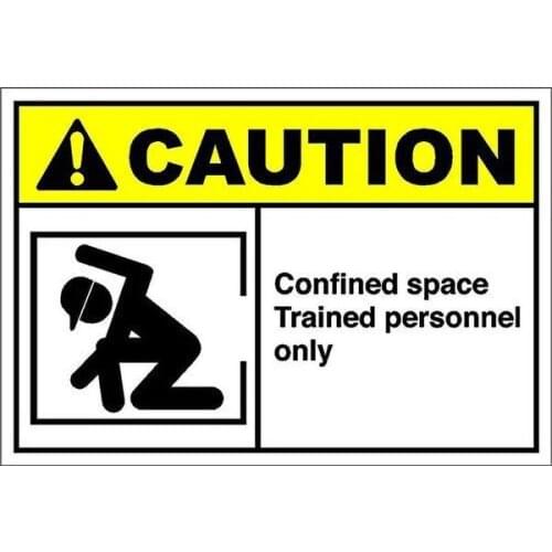 Confined Space Trained Personnel Only Caution Tin Sign art wall decoration,vintage aluminum retro metal sign,iron painting