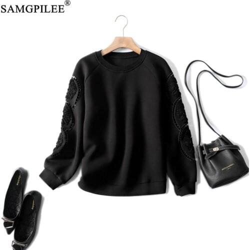 Autumn 2021 Clothes For Women Casual Oversized Sweatshirt Cotton Full Sleeve Solid Pullovers O-neck Winter Sweatshirts For Woman