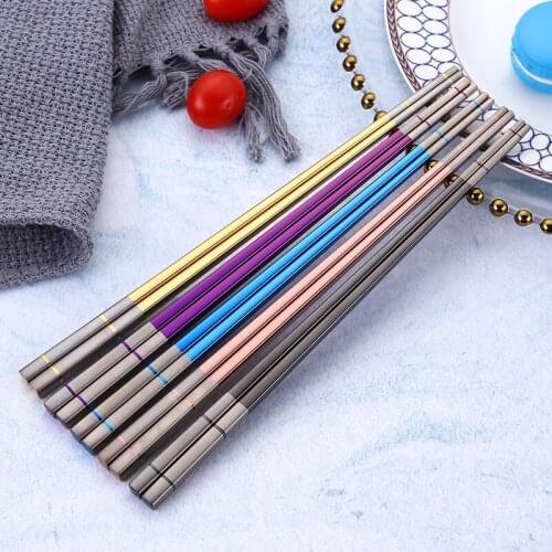 Korean Style Chopsticks Stainless Steel Kitchen Tools Christmas Party Eating Tools New Years Dinnerware Set Restaurant Foodware