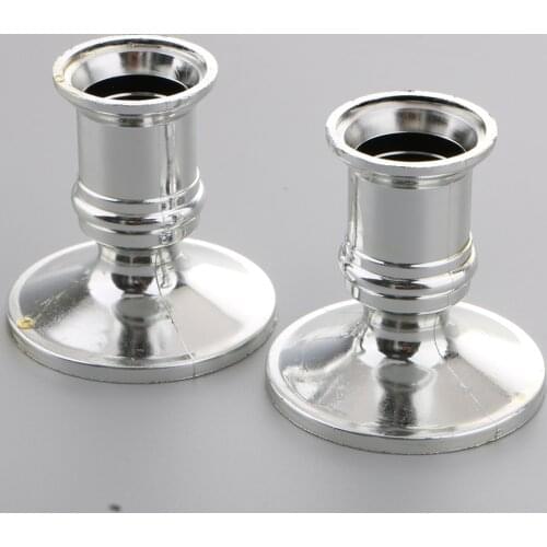 MagiDeal 12x Plastic Candle Base Electronic Taper Candle Base Holder Silver Metal High Quality Candle Holder Accessaries