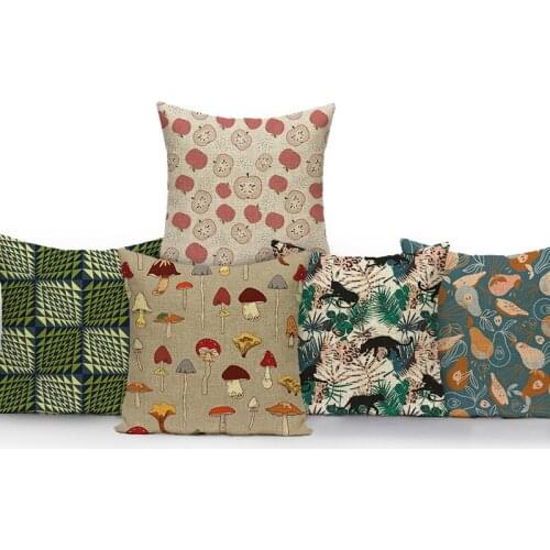 Plant Print Cover Pillow Cartoon Pictures Home Decoration 45x45 Flowers Cushion Covers Jungle Deco Sofa Cushion Cover Botanical