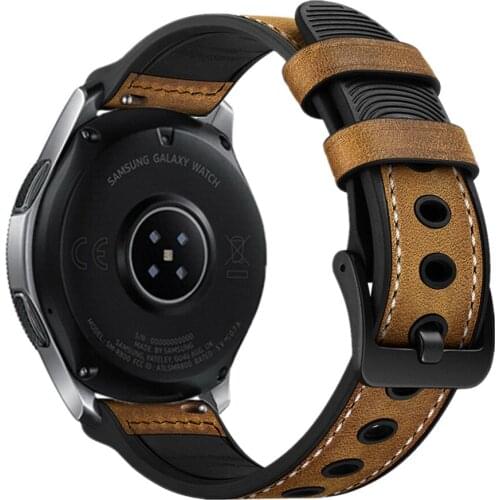 Hot sale 22mm 20 genuine leather +silicone strap for samsung 46 42 s2 s3 amazfit 3 GTR Huawei GT2 xiaomi watch color band