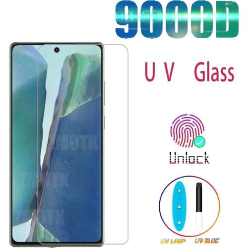 UV Tempered Glass For Samsung Galaxy S21 Plus Note 20 Ultra S10 S20 S 8 9 10 21 E 5G S8 S9 Screen Protector Liquid Curved