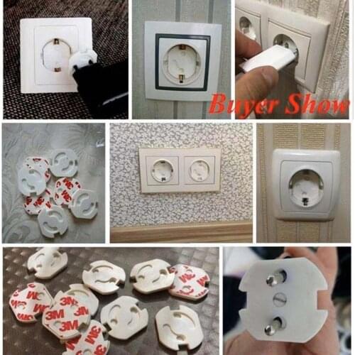 20pcs/lot Pure White ABS Baby Safety Plug Socket Protective Cover Protective Insulation Against Electric Shock 2 Hole Round