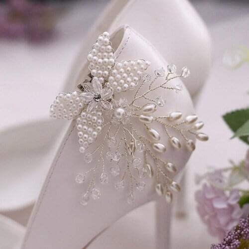 Shoe Clip High Heel Women Bride Decorations Charm Buckle Shoe Accessories Delicate Flower Pattern Shiny Shoe Clips WJ072