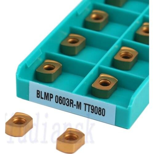 10Pcs BLMP 0603R-M TT9080 Carbide Insert Milling Blade CNC Lathe Cutting Tool Milling Turning Tool,For Processing Steel BLMP0603