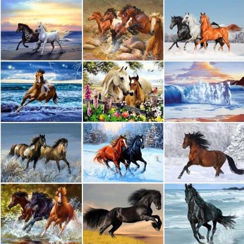 5D Diamond Painting Horse Animal Rhinestone Picture Cross Stitch Kit Full Square/Round DIY Mosaic Art Diamond Embroidery Gift