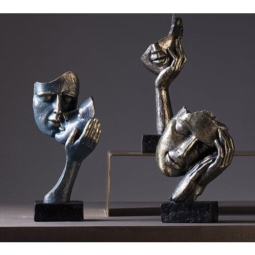 One Piece Resin Statues For Living Room Decoration Modern Sculpture Abstract Art Home Decoration Accessories Office Desk Decor