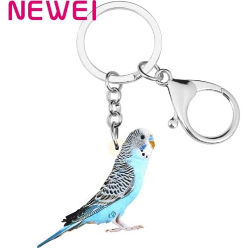 Newei Acrylic Long-tailed Parakeet Bird Keychains Keyring Lovely Animal Key Chain Jewelry For Kid Girls Fshion Gift Bag Charms