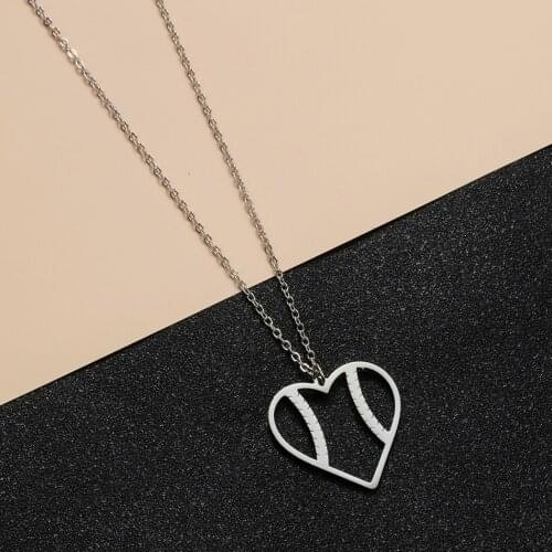 Todorova Fashion Baseball Heart Shape Pendant Necklace Stainless Steel Jewelry For Women Chokers Accessories Party Gifts