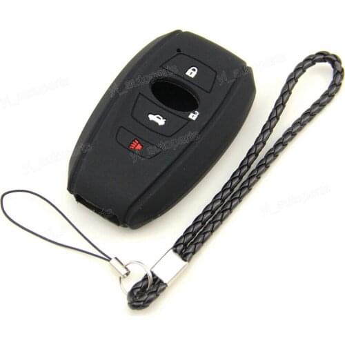 Black Silicone Case Cover For Subaru WRX BRZ Forester Remote Smart Key 4 Buttons SUB4ZHIBANBK