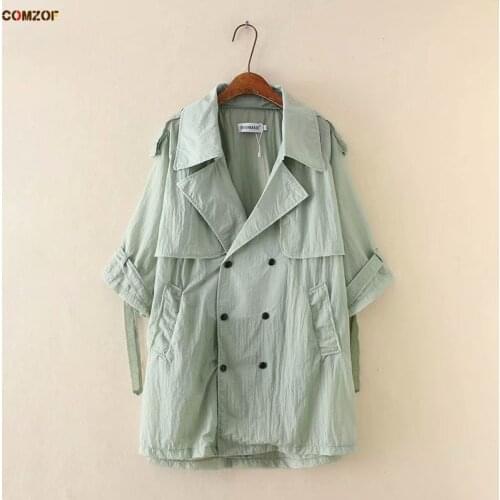 Женские двубортные тренчи COMZOF China At AliExpress
