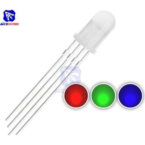 100PCS/Lot 4 Pin RGB LED Diode Lights Red/Green/Blue Diffused Round Common Anode Lighting Bulb Electronics Components