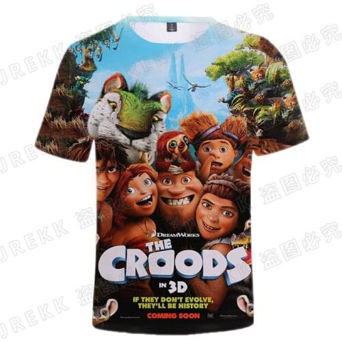 Disney Cartoon Anime The Croods 3D T shirt Men Women Children Summer Casual Streetwear Boy Girl Kids Print T-shirt Cool Tops Tee