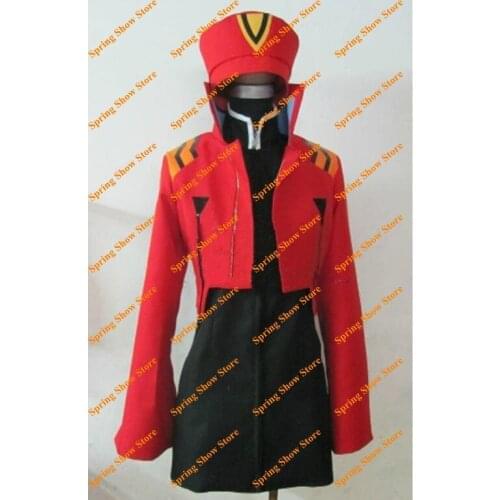 NEON GENESIS EVANGELION EVA Katsuragi Misato Cosplay Costume Anime Custom Made Red Uniform