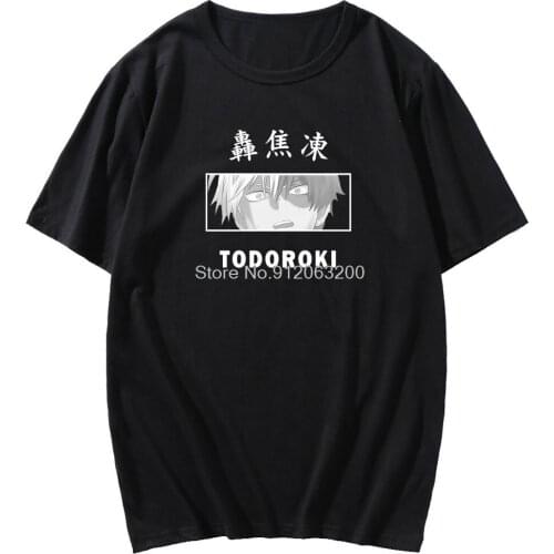 Japanese Anime My Hero Academia T-shirt Super Hipster Todoroki Shoto Print T Shirt Short Sleeves Male Funny Creativity Tshirt