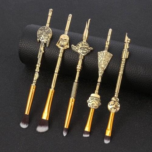 Hot 5pcs Weapon Theme Cosmetics Beauty Tool Makeup Brushes Powder Foundation Shadow Blush Black Soft Hair Highlighter Brush