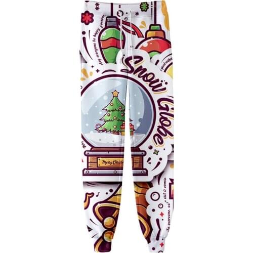Hip hop Happy Merry Christmas Pants 3D Kpop style Men/Women Cute Sweatpants Trousers Pants Elastic Waist Kpop Pants Dropship