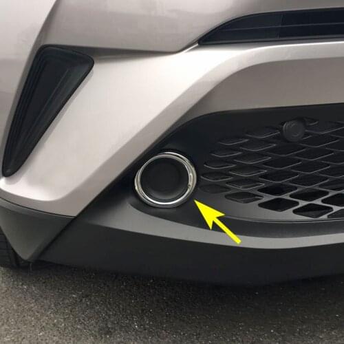 Chrome Fog Light Ring For Toyota C-HR 2017 2018 2019 CHR Bumper Lamp Surrounds Cover