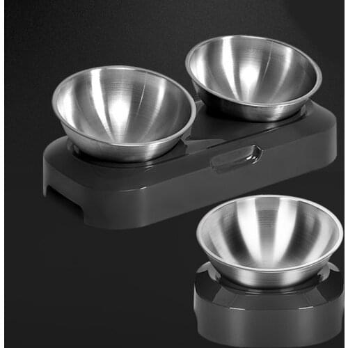 15 Degree Dog Feeders Stainless Steel Tilt Adjustable Pet Food Bowl Anti Slip Healthy Water Bowl