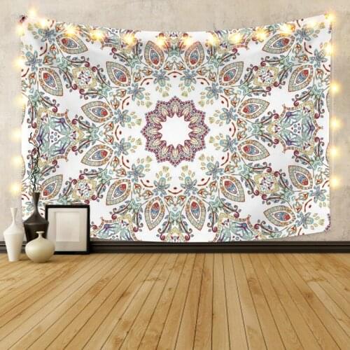 Beautiful Mandala Flower Tapestry Vintage Exotic Summer Plant Nature Frame for Bedroom Photography Wall Decor