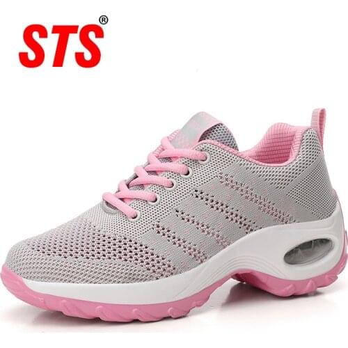 STS Women Sport Casual Shoes Outdoor Breathable Comfortable Ladies Shoes Lightweight Platform Hiking Running Mesh Sneakers