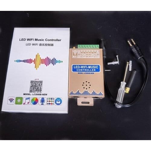 LC1000A LC2000B WIFI SPI Music Spectrum Controller for LED Digital Pixel Strip 1024-2048 Pixels LED Screen Controller with Built