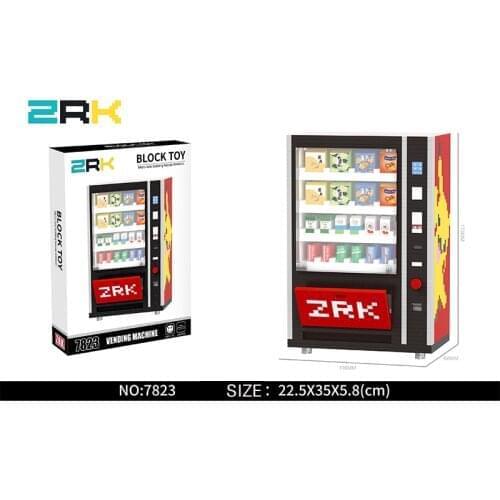 ZRK new coming Mini Vending Machine Building Blocks Bricks City Accessories Drink Food Case Kits Set DIY Toys for Kids