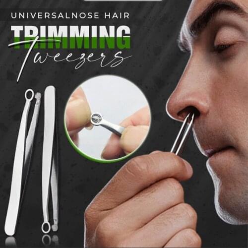 Multifunction Round-tipped Nose Hair Trimming Tweezers Universal Nose Hair for Men Stainless Steel Manual for Nose Razor Shaver