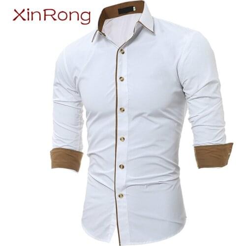 Mens Comfortable Classic Color Matching Shirt Spring 2021 Personalized Edge Mens Casual Slim Lapel Long Sleeve Shirt Clothing
