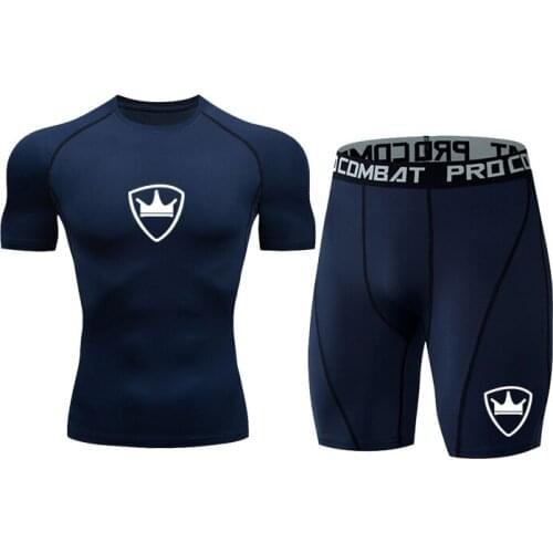 Mens Running Sett Gym Suit Man Sports Compression Clothing Rashgard Male T Shirts Teen Quick-Drying Shorts Track Suits Mens