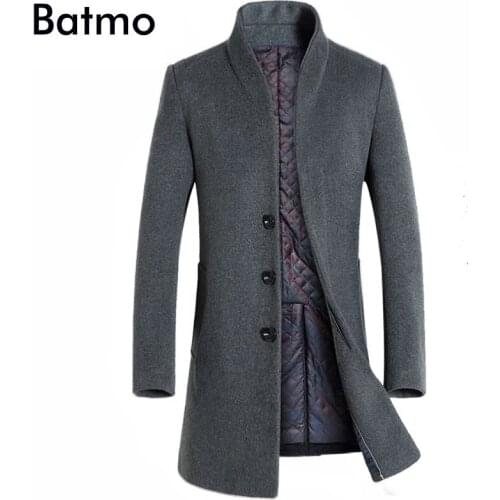 Batmo 2018 new arrival winter high quality wool trench coat men,mens winter coat ,mens parkas ,plus-size 1681