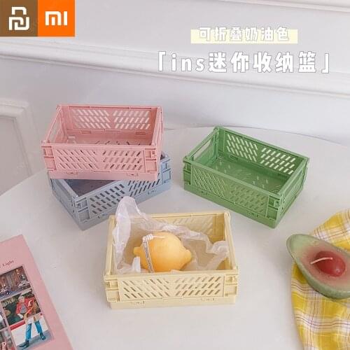 Xiaomi Desktop Storage Basket Foldable Storage Box Office Toys Cosmetics Multifunction Organizer Plastic Multi Layer Storage Mi