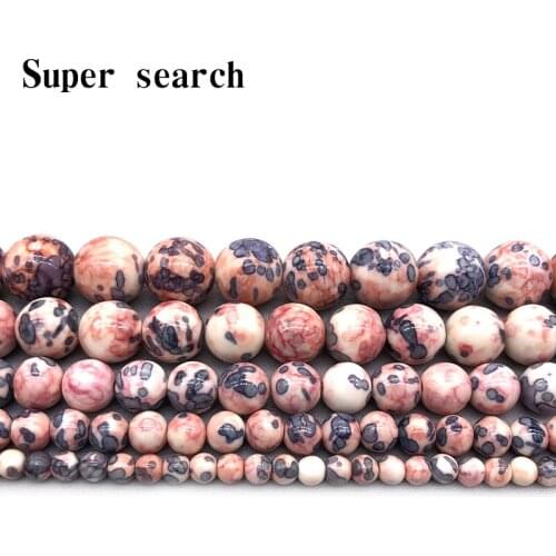 Natural White Gray Light pink stones Round Loose Beads 15" Strand 4 6 8 10 12MM Pick Size For Jewelry diy Bracelet Woman