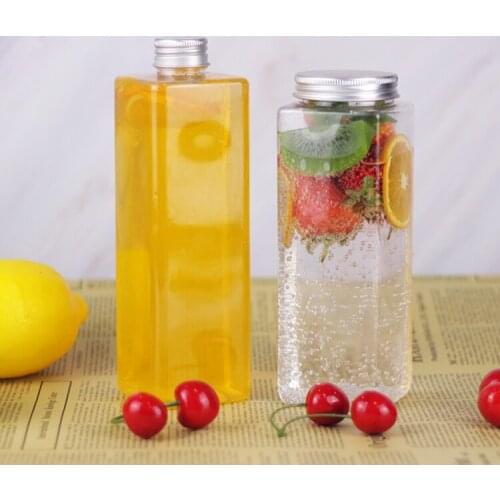 10pcs/lot Plastic Bottle Milk Tea Bottle Juice Drink Bottle Take Out Milk Tea Coffee Shop Packing Bottle Mason Jars with Lid