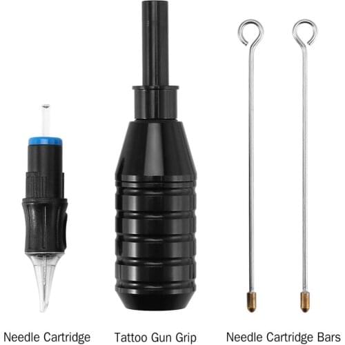 Profession Alloy Cartridge Tattoo Grip for Cartridge Needles l Eyebrow Lip Coil& Rotary Machine with 2 Needle Driver Bars 2.5cm