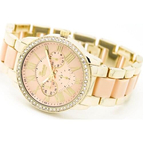 Luxury Brand GENEVA Classic Beautiful Multi-color Metal Ladies Bracelet Rhinestone Watches
