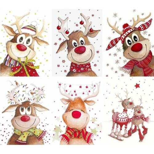 Merry Christmas Elk 5D Diy Full Square and Round Diamond Painting Embroidery Cross Stitch Kit Wall Art Handcraft Home Decor